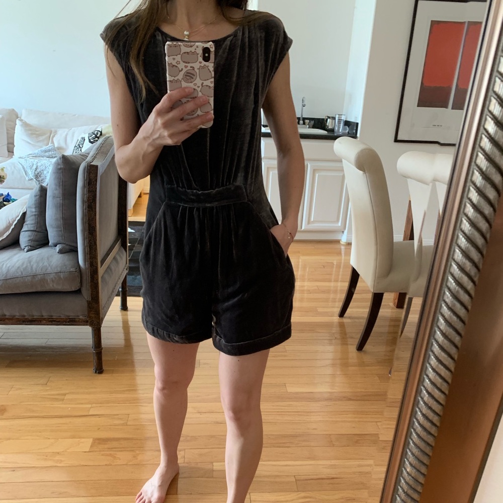 BCBG velvet romper